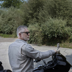 Milwaukee Leather MPM1621 Men's Grey CE Armored Long Sleeve Motorcycle Riders Shirt w/ Reinforced w/ Aramid Fibers