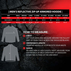 Milwaukee Leather Men's Bare Bones Charcoal Reflective Skull CE Armored Riding Hoodie, Shoulder and Elbow Armor - MPM1799