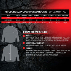 Milwaukee Leather Men's Bare Bones Black Reflective Skull CE Armored Riding Hoodie, Shoulder and Elbow Armor - MPM1797
