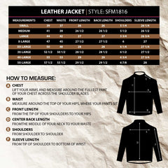 Milwaukee Leather Men’s Copperline Black Leather Moto Café Racer Jacket, Stand Collar, 6 Pockets - SFM1816