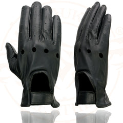 Milwaukee Leather SH247 Men's Black Leather Unlined Classic Style Driving Gloves