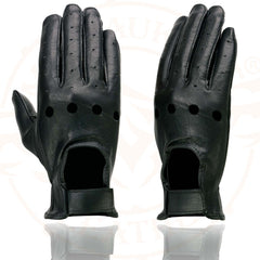Milwaukee Leather SH721 Women's Black Leather Unlined Classic Driving Gloves