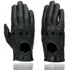 Milwaukee Leather SH729 Men's Black Unlined Leather Pro Driving Gloves