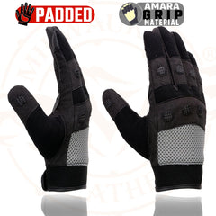 Milwaukee Leather SH76101 Men's Black and Grey Textile Mesh Motorcycle Mechanics Riders Gloves w/ Amara Cloth Bottom