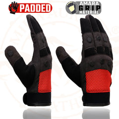 Milwaukee Leather SH76102 Men's Black and Red Textile Motorcycle Gloves