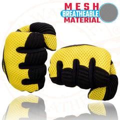Milwaukee Leather SH791 Men's Black and Yellow Mesh and Leather Racing Gloves