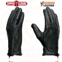 Milwaukee Leather SH867 Men's Black Deerskin Leather Unlined Gloves