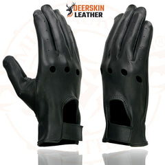 Milwaukee Leather SH868 Men's Classic Driving Black Unlined Deerskin Leather Gloves