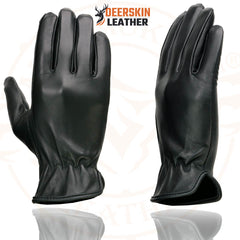 Milwaukee Leather SH886 Women's USA Deerskin Black Leather Unlined Lightweight Motorcycle Rider Gloves