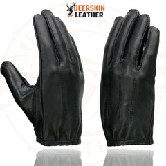 Milwaukee Leather SH887 Men's Black Short Wrist Deerskin Unlined Leather Gloves