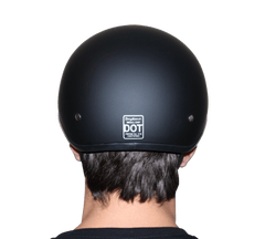 DOT Approved Daytona Skull Cap Half Shell Motorcycle Helmet - Beanie Style for Motorcycles, Cruisers, Scooters, and Mopeds W/O Visor- Hi-Gloss Black