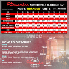 Milwaukee Motorcycle Clothing Co. Men’s Branson Black Premium Leather Biker Lined Pants –  5-Pocket  MMC50000