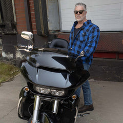 Milwaukee Leather MPM1634 Men's Plaid Flannel Biker Shirt with CE Approved Armor - Reinforced w/ Aramid Fiber
