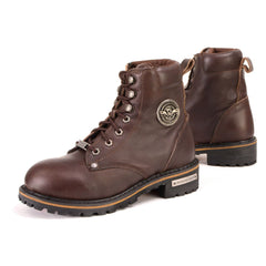 Milwaukee Leather MBL9308 Women's Dark Brown Leather Lace-Up Boots for Bikers | Outdoors | Casual