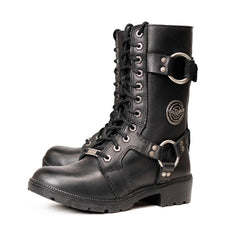 Milwaukee Leather Women’s Waterproof Leather Ring Strap Lace-To-Toe Riding Boots – Zipper Lock Design - MBL9391