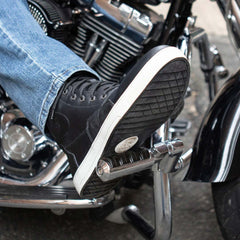 Milwaukee Leather MBM9002 Men's Black Leather Reinforced Street Biker Riding Shoes w/ Shift Protect | Ankle Support