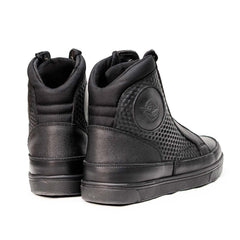 Milwaukee Leather Men's Black Leather Diamond Patterned Reinforced Street Biker Riding Shoes w/ Ankle Support - MBM9104