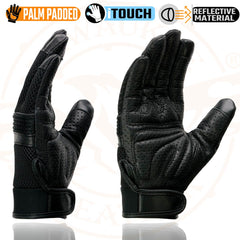 Milwaukee Leather MG7503 Men's iTouch Screen Fingers' Black Leather and Mesh Racing Gloves