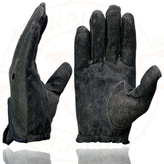 Milwaukee Leather MG7507 Men's Distressed Grey Leather Driving Gloves with Wrist Snap