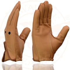 Milwaukee Leather MG7508 Men's Saddle Tan Leather Driving Gloves with Wrist Snap