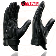 Milwaukee Leather MG7510 Men's 'Gel Palm' Black Short Wrist Leather Gloves
