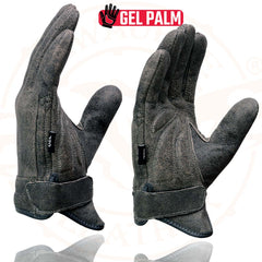 Milwaukee Leather MG7511 Men's 'Gel Palm' Distressed Gray Leather Gloves