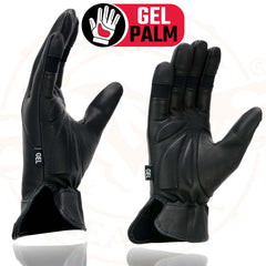 Milwaukee Leather MG7700 Women's Black Lightweight Leather Gloves with Gel Palm