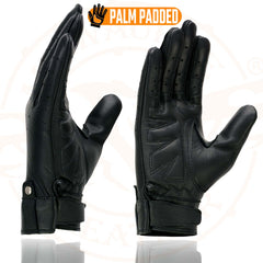 Milwaukee Leather MG7710 Women's Black Perforated Leather Driving Gloves with Gel Palm