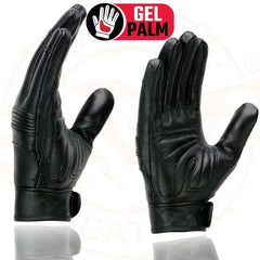 Milwaukee Leather MG7735 Women's 'Flex Knuckles' Black Premium Leather Gloves with Gel Palms