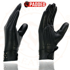 Milwaukee Leather MG7760 Women's Black Leather Gloves with Gel Palms