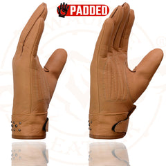 Milwaukee Leather MG7760 Women's Saddle Leather Gloves with Gel Palms