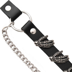 Milwaukee Leather Silver Skeleton Hand Emblem Boot Chain with Adjustable Strap – MLA3006