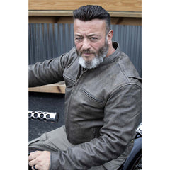 Milwaukee Leather MLM1503 Men's Distressed Brown ‘Racer’ Motorcycle Vented Leather Rider Jacket