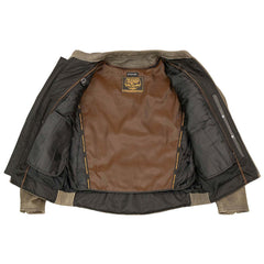 Milwaukee Leather MLM1503 Men's Distressed Brown ‘Racer’ Motorcycle Vented Leather Rider Jacket