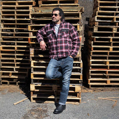 Milwaukee Leather Men's Red and Black Heavy-Duty Checkered Flannel Riding Shirt - Warm Lined - Zippered Hand Pockets - MPM1637