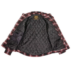 Milwaukee Leather Men's Red and Black Heavy-Duty Checkered Flannel Riding Shirt - Warm Lined - Zippered Hand Pockets - MPM1637