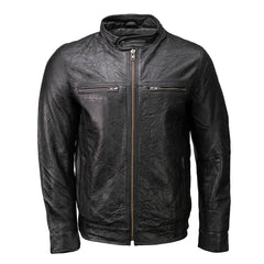 Milwaukee Leather SFM1866 Men's Classic Black Moto Leather Jacket with Zipper Front