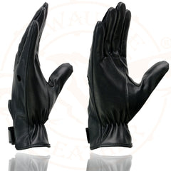 Milwaukee Leather SH247 Men's Black Leather Unlined Classic Style Driving Gloves