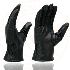 Milwaukee Leather SH734 Men's Black Thermal Lined Leather Motorcycle Gloves w/ Cinch Wrist Closure