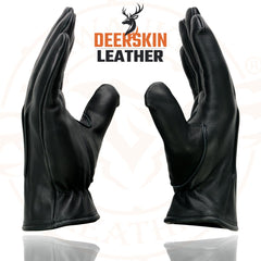 Milwaukee Leather SH865 Men's Black Welted Deerskin Leather Thermal Lined Gloves