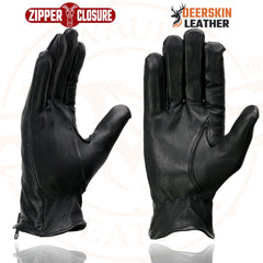 Milwaukee Leather SH867 Men's Black Deerskin Leather Unlined Gloves