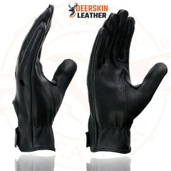 Milwaukee Leather SH868 Men's Classic Driving Black Unlined Deerskin Leather Gloves