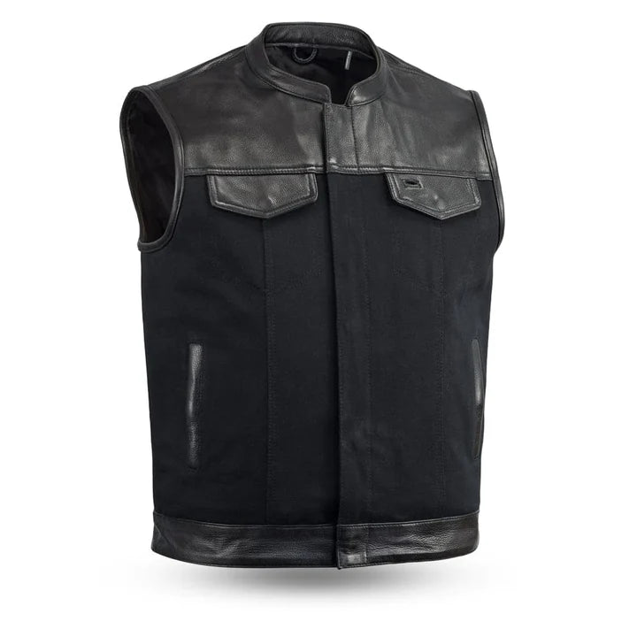 FIM4951CNV-C-49/51 Vest Motorcycle Leather Canvas Vest