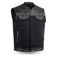 FIM4951CNV-C-49/51 Vest Motorcycle Leather Canvas Vest