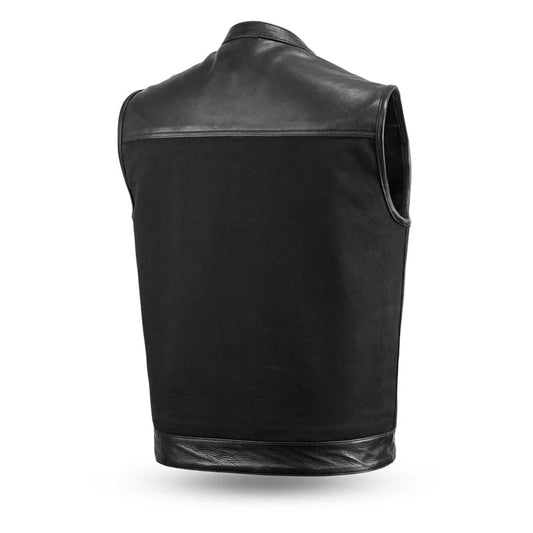 FIM4951CNV-C-49/51 Vest Motorcycle Leather Canvas Vest