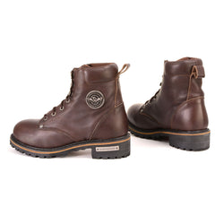 Milwaukee Leather MBL9308 Women's Dark Brown Leather Lace-Up Boots for Bikers | Outdoors | Casual