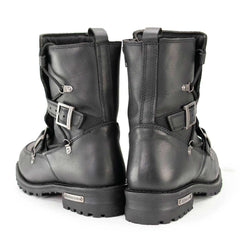 Milwaukee Leather MBM9076 Men’s Black 'Tactical' Logger Leather Boots with Buckle Enhancement