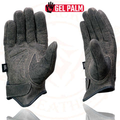 Milwaukee Leather MG7511 Men's 'Gel Palm' Distressed Gray Leather Gloves