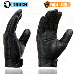 Milwaukee Leather MG7516 Men's Black 'i-Touch Screen' Premium Perforated Leather Gloves with Flex Knuckles