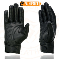 Milwaukee Leather MG7710 Women's Black Perforated Leather Driving Gloves with Gel Palm